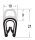 DO1 - PVC/ EPDM Kantenschutz Dichtungs Profil Gummi Dichtung oben - Klemmbereich 1 - 4 mm