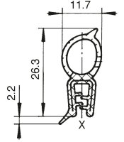 DO11 - EPDM Kantenschutz Dichtungs Profil Gummi Dichtung...