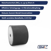 GP-IG-6-M6-D20xH20 Gummi-Metall-Puffer Gummipuffer...