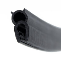 DO22 - TPE mit POM NIRO Kantenschutz Dichtungs Profil Gummi Dichtung oben - Klemmbereich 1 - 2,5 mm