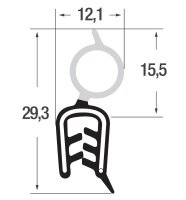 DO26 - Perfil protector de bordes EPDM con junta superior de goma - rango de sujeción 1,5-3,5 mm
