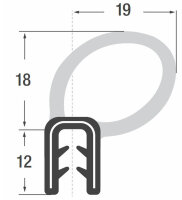 DO28 - EPDM edge protection sealing profile rubber top seal - clamping range 2-3 mm
