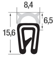 DO3 - EPDM Kantenschutz Dichtungs Profil Gummi Dichtung oben - Klemmbereich 1 - 2 mm