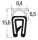 DO3 - EPDM Kantenschutz Dichtungs Profil Gummi Dichtung oben - Klemmbereich 1 - 2 mm