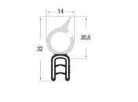 DO30 - EPDM Kantenschutz Dichtungs Profil Gummi Dichtung oben - Klemmbereich 1 - 3 mm