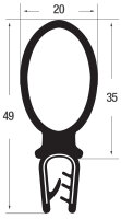 DO33 - PVC/ EPDM Kantenschutz Dichtungs Profil Gummi...