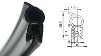 DO6 - EPDM Kantenschutz Dichtungs Profil Gummi Dichtung...