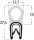 DO7 - PVC/ EPDM Kantenschutz Dichtungs Profil Gummi Dichtung oben - Klemmbereich 1 - 4 mm