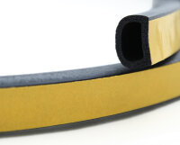 DP1 EPDM Moosgummi D - Profil 16x20 mm selbstklebend (als Montagehilfe) Gummidichtung Türdichtung