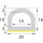 DP1 EPDM Moosgummi D - Profil 16x20 mm selbstklebend (als Montagehilfe) Gummidichtung Türdichtung