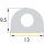 DP10 caoutchouc mousse EPDM profil D semi-rond 13x9,5 mm autocollant joint