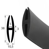 H1 - H-Profil EPDM schwarz Vollgummi H-Profil Dichtung...
