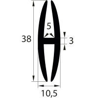 H1 - H-Profil EPDM schwarz Vollgummi H-Profil Dichtung...