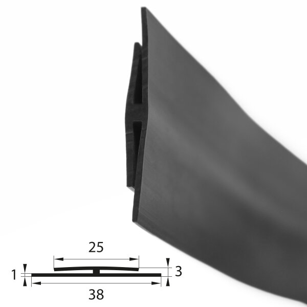 H3 - H-Profil EPDM schwarz Vollgummi H-Profil Dichtung Gummiprofil Dichtungsprofile H-Form H-förmig