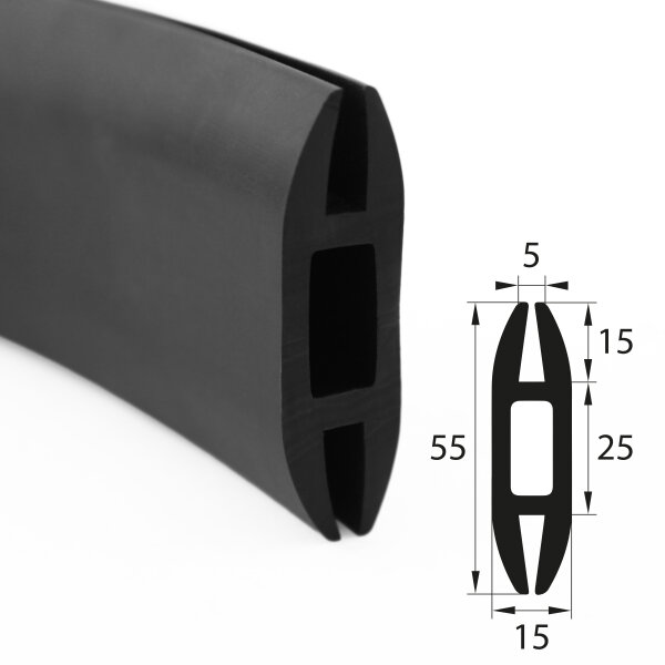 H5 - H-Profil EPDM schwarz Vollgummi H-Profil Dichtung Gummiprofil Dichtungsprofile H-Form H-förmig
