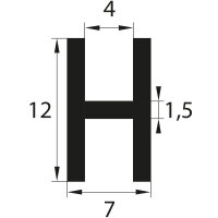 H9 - H-Profil EPDM schwarz Vollgummi H-Profil Dichtung...