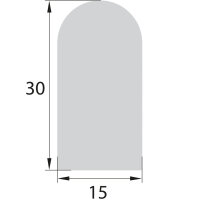 DP11 guma porowata EPDM półokrągły profil D 15x30...