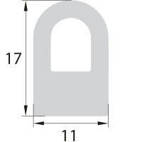 DP12 guma porowata EPDM półokrągły profil D 11x17...