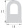 DP12 EPDM sponge rubber semi-round D-profile 11x17 mm rubber seal