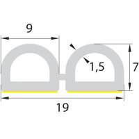 DP13 guma porowata EPDM półokrągły profil D 9x7,5...