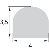 DP14 guma porowata EPDM półokrągły profil D 4x3,5...