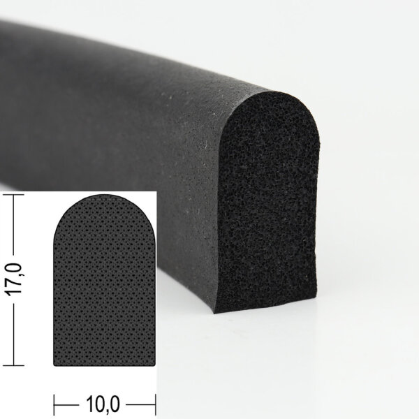 DP15 gomma espansa EPDM profilo D semitondo 10x17 mm guarnizione in gomma, guarnizione porta