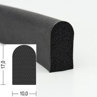 DP15 caucho esponjoso EPDM perfil D semirredondo 10x17 mm...