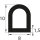 DP19 TPE/SEBS solid rubber semi-round hollow D-profile 8x10 mm rubber seal