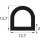 DP21 caoutchouc plein TPE/SEBS profil creux D semi-rond 12,7x12,7 mm joint en caoutchouc