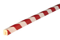 KAS4-RW Kantenschutzprofil (PU) - Klebefläche - Rot/Weiß - Stoßschutz - Warnprofil - Schutzprofil
