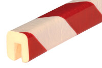 KAS4-RW Kantenschutzprofil (PU) - Klebefläche - Rot/Weiß - Stoßschutz - Warnprofil - Schutzprofil