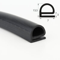 DP23 EPDM Vollgummi Halbrundprofil Hohlprofil D Profil...
