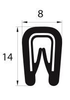 KS-G1-2S Kantenschutzprofil schwarz Klemmbereich 1-2,5 mm...