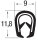 KS-S1-3S profil de protection des arêtes noir plage de serrage 1-3 mm dimensions 11,8x9 mm