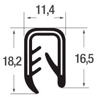 KS-S4-6S profil ochronny krawędzi czarny zakres zacisku 4-6 mm wymiary 18,2x11,4x16,5 mm