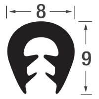 KS-TPE0-2,5S Kantenschutzprofil Kantenschutz schwarz...
