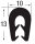 KS-TPE1-2S Randbeschermingsprofiel zwart TPE Klembereik 1-2,5 mm Afmetingen 13x10 mm
