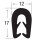KS-TPE3-5S Profil de protection de bord noir TPE Plage de serrage 3-5 mm Dimensions 17x12 mm