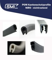 KS-TPE5-8W edge protection profile white TPE clamping range 5-8 mm dimensions 21x16 mm
