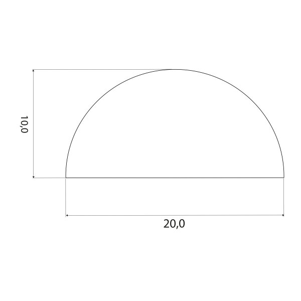 DP26 SIL silicone foam semi-round D-profile 20x10 mm rubber seal, door seal