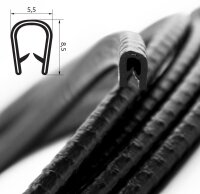 KS0-1S-NIRO Kantenschutzprofil Kantenschutz Schwarz PVC...