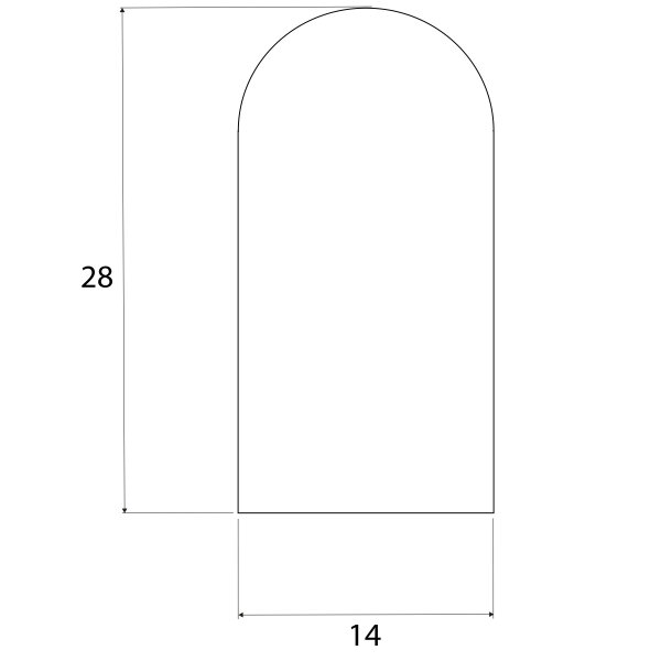 DP27 - 5 metros - SIL espuma de silicona perfil D semirredondo 14x28 mm junta de goma, junta de puerta