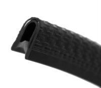 KS1-2S Kantenschutzprofil schwarz glänzend Klemmbereich 1-2 mm Maße 9,5x6,5 mm