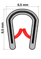 KS1-2SG profilo di protezione dei bordi grigio argento intervallo di serraggio 1-2 mm dimensioni 9,5x6,5 mm