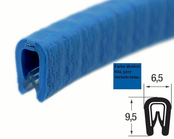 KS1-2VB profil de protection des arêtes bleu signalisation plage de serrage 1-2 mm dimensions 9,5x6,5 mm