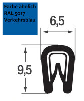KS1-2VB profil de protection des arêtes bleu signalisation plage de serrage 1-2 mm dimensions 9,5x6,5 mm