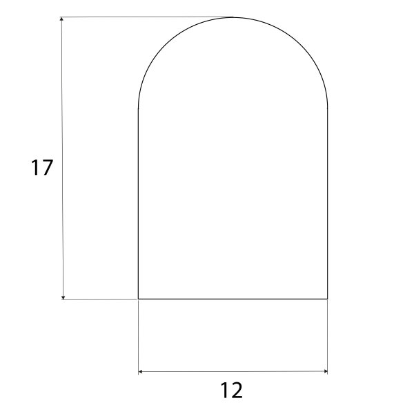 DP29 SIL mousse de silicone profil D semi-rond 12x17 mm joint en caoutchouc, joint de porte