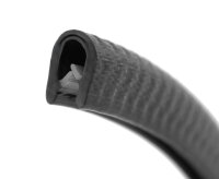 KS1-4S Profil de protection de bord Noir brillant Plage de serrage 1-4 mm Dimensions 14,5x10 mm