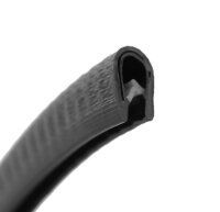 KS1-4S Profil de protection de bord Noir brillant Plage de serrage 1-4 mm Dimensions 14,5x10 mm