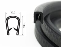 KS1-4S-EPDM Kantenschutzprofil Schwarz Klemmbereich 1-4...